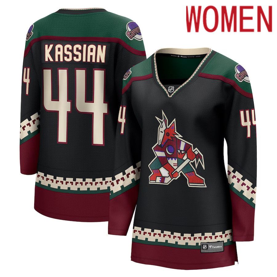 Women Arizona Coyotes #44 Zack Kassian Fanatics Branded Black Home Breakaway Player NHL Jersey